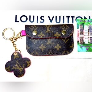 💗 Monogram Pink wallet cards holder handmade ♻️